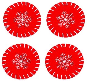 Piros poháralátét szett karácsonyi mintával 4 db-os – Casa Selección