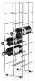 Ezüstszínű bortartó állvány, 12 üveghez