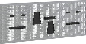 vidaXL Szerszámfal Panel 3 pcs Szürke 150 x 1 x 60 cm