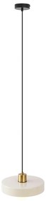 Retro függőlámpa arany színben, bézs üveggel - Jina