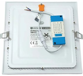 LED Beépíthető lámpa VEGA LED/18W/230V 2900/3900/5800K 22,5x22,5 cm fehér