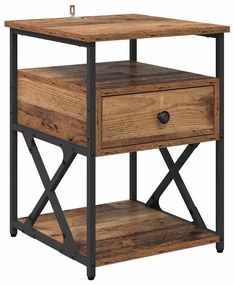 Éjjeliszekrény fiókkal 2 pcs Régi fa 40 x 42 x 55 cm Faanyag