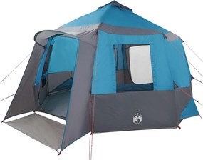 vidaXL Cabin Tent 12-Person tetővel Kék és Szürke 405 x 405 x 273 cm