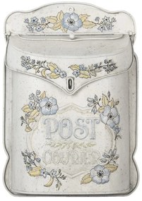 Vintage Fém postaláda színes virágokkal