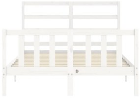 fehér tömör fa ágykeret fejtámlával Small Double