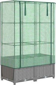 vidaXL rattan megjelenésű magaságyás melegháztakaróval 80x40x138 cm