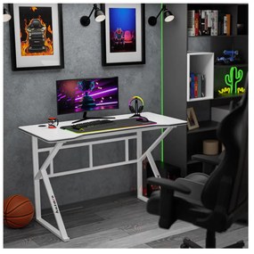 Gamer asztal íróasztal fehér.