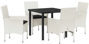 Kert étkező szett párnával 5 pcs Fehér Poli rattan