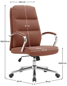 Irodai fotel Adonyx (barna camel + króm). 1119449