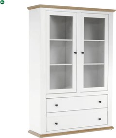 Vitrin MZ5, fehér/grand tölgy, LEON