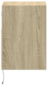 sonoma tölgy színű fali TV-szekrény LED-ekkel 41x31x45 cm
