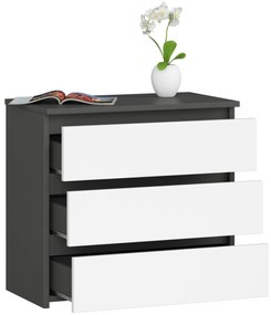 Komód Cleania CL3 (szürke grafit + fehér). 1071244