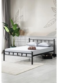 Fémkeretes kétszemélyes ágy ORMEL 120x200 cm, fekete, teherbírás 120 kg