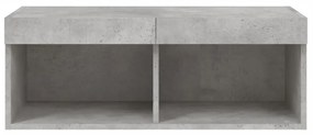 betonszürke TV-szekrény LED-világítással 80 x 30 x 30 cm