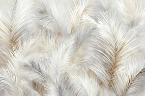 Fotótapéta Flizelina Természet Növényzet Pálma Levelek Boho Bézs 254x184 ragasztó