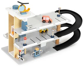 Nagy fa garázs lifttel autók helikopter autómosó