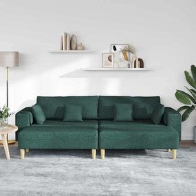Szövet kanapé párnával 3 pcs Sötétzöld 208 cm szövet
