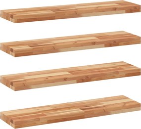 vidaXL 4 db olajbevonatú tömör akácfa függőpolc 100 x 20 x 4 cm