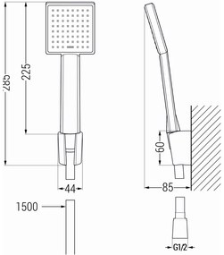 Mexen Cetus R45 fürdőszett zuhanygarnitúrával, króm, 744303R45-00