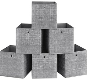 SONGMICS tárolódobozok, 6 db-os szövet doboz 33x33x33 cm,  szürke