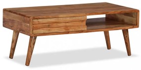 tömör fa dohányzóasztal faragott fiókkal 100 x 50 x 40 cm