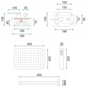 Rea Oval, rejtett zuhanygarnitúra + BOX, króm, REA-P8415