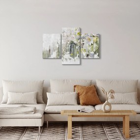 Kép - Fehér virágok, vintage (90x60 cm)