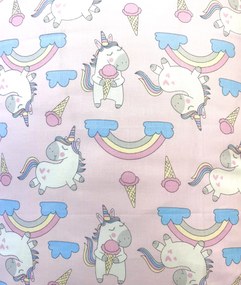 Pamut lepedők egyszarvú rózsaszín TiaHome - Detský set 130x90cm + 65x45cm