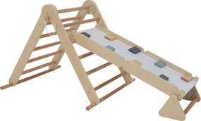 Montessori Pikler-háromszög 3 az 1-ben, természetes/színes, OPRIN