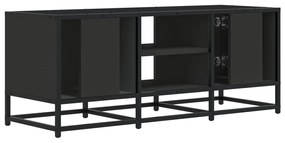 fekete szerelt fa és fém TV-szekrény 100x35x41 cm