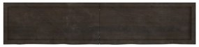sötétbarna kezelt tömör tölgyfa asztallap 180x40x(2-4) cm