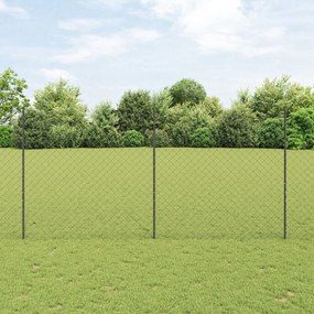 Láncos kerítés szett 2 darab Szürke Horganyzott acél 25 x 1.5 m