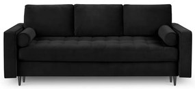 Santo fekete kinyitható bársonykanapé - Milo Casa