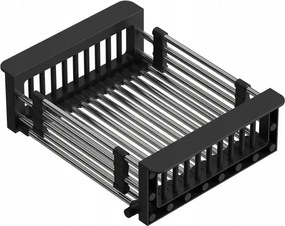 Mosogató csepegtető kihúzható 25 – 44cm fekete rozsdamentes acél