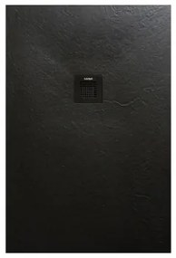 AREZZO design SOLIDSoft zuhanytálca 100x90 cm, FEKETE, színazonos lefolyóval (2 doboz)