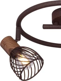 Globo 54817-3 Spot fém rozsdabarna sötét fa megjelenésű betéttel. Ø:280, H:160, exkl. 3xE14 40W 230V