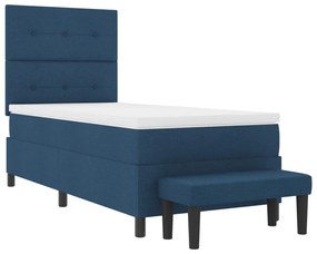 Boxspring Ágy matraccal és padlóval Kék 90x200 cm Szövet