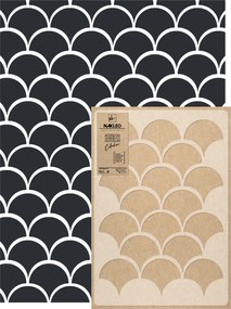 Festősablon Ismételhető Többször felhasználható 59x95cm Tapéta Art Deco Pikkelyek Halak