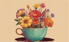 Dekoratív fotótapéta falra Könnyű összeszerelés Színes csokor 416x254 Ragasztó