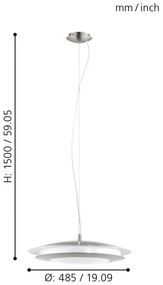 Eglo 98044 - LED RGB Szabályozható csillár zsinóron MONEVA-C LED/27W/230V