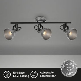 Briloner 2049-034 - Spotlámpa RETRO 3xE14/40W/230V szürke
