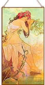 Alfons Mucha - Négy évszak (Garnitúra) üvegkép, falikép