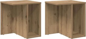 vidaXL Végasztal 2 pcs Artisan tölgy 37 x 32 x 40 cm Faanyag