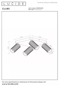 Lucide 09939/14/30 - Spotlámpa CLUBS 4xGU10/40W/230V fekete