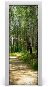 Ajtóposzter öntapadós nyírfa erdő 75x205 cm