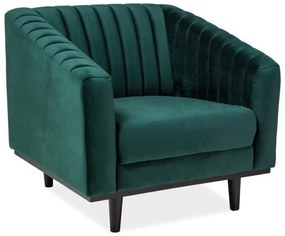 Asprey Velvet fotel, zöld / fekete