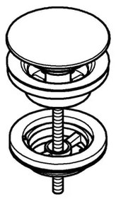 GROHE 65807A00 - Lefolyókészlet záródugóval mosdóhoz, túlfolyóval, grafit