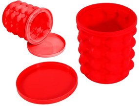 Szilikon jégkocka készítő és italhűtő - 12 x 14 cm - piros