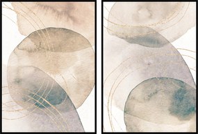 Boho poszter grafika minták két darab falra a nappaliba 30x40cm