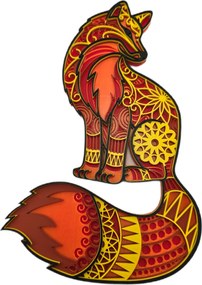 Róka Fox Vörös Mandala Kép Fali dekoráció Gyerekszoba 3D nyomtatás
